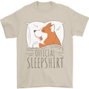 Corgi Sleeping Dog Mens T-Shirt 100% Cotton Sand