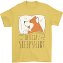 Corgi Sleeping Dog Mens T-Shirt 100% Cotton Yellow