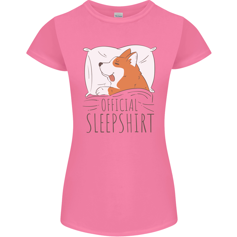 Corgi Sleeping Dog Womens Petite Cut T-Shirt Azalea