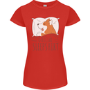 Corgi Sleeping Dog Womens Petite Cut T-Shirt Red