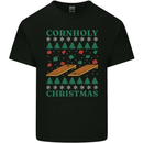 Cornholy Christmas Cornhole Xmas Kids T-Shirt Childrens Black