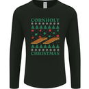 Cornholy Christmas Cornhole Xmas Mens Long Sleeve T-Shirt Black