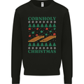 Cornholy Christmas Cornhole Xmas Mens Sweatshirt Jumper Black
