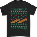 Cornholy Christmas Cornhole Xmas Mens T-Shirt 100% Cotton Black