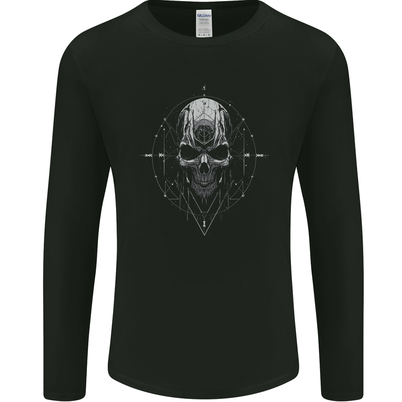 Cosmic Skull Mens Long Sleeve T-Shirt Black