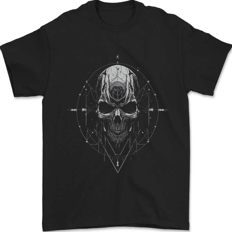 Cosmic Skull Mens T-Shirt 100% Cotton Black