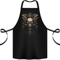 Cosmic Skull With Wings Cotton Apron 100% Organic Black
