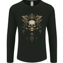 Cosmic Skull With Wings Mens Long Sleeve T-Shirt Black