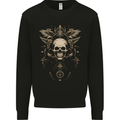 Cosmic Skull With Wings Mens Sweatshirt Jumper Black