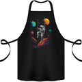 Cosmic Swing Fantasy Astronaut in Space Planets Cotton Apron 100% Organic Black