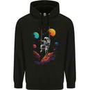 Cosmic Swing Fantasy Astronaut in Space Planets Mens 80% Cotton Hoodie Black