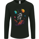 Cosmic Swing Fantasy Astronaut in Space Planets Mens Long Sleeve T-Shirt Black