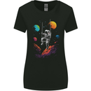 Cosmic Swing Fantasy Astronaut in Space Planets Womens Wider Cut T-Shirt Black