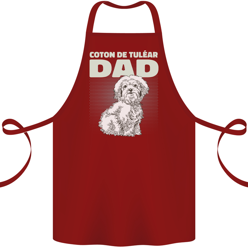 Coton de Tulear Dad Dog Cotton Apron 100% Organic Maroon