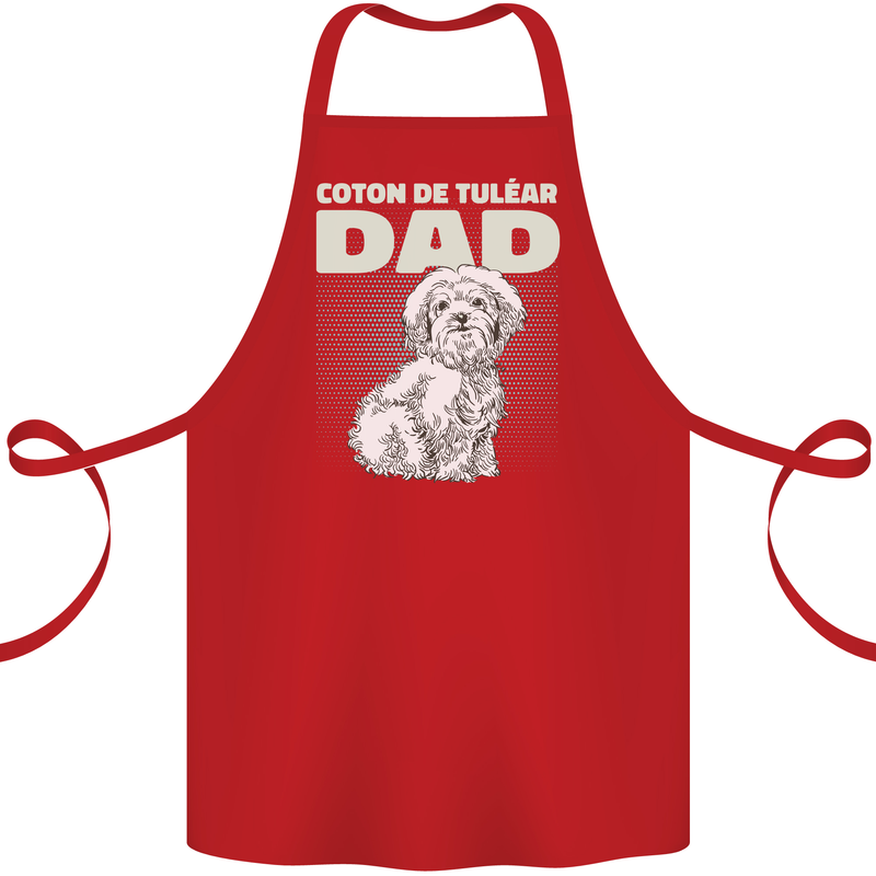 Coton de Tulear Dad Dog Cotton Apron 100% Organic Red