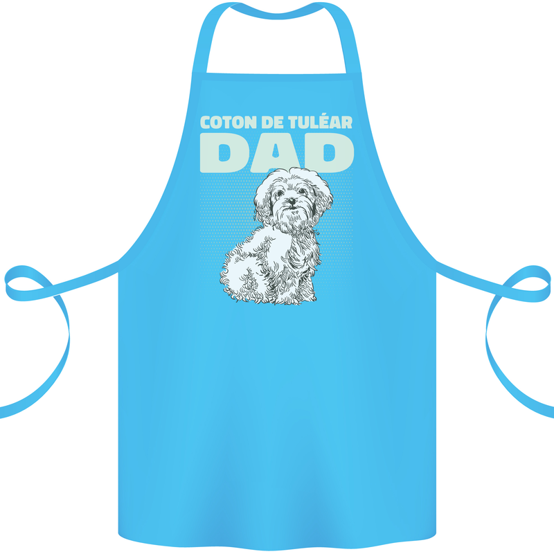 Coton de Tulear Dad Dog Cotton Apron 100% Organic Turquoise