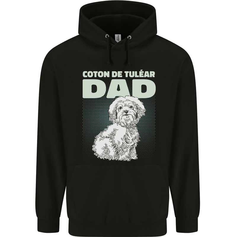 Coton de Tulear Dad Dog Mens 80% Cotton Hoodie Black