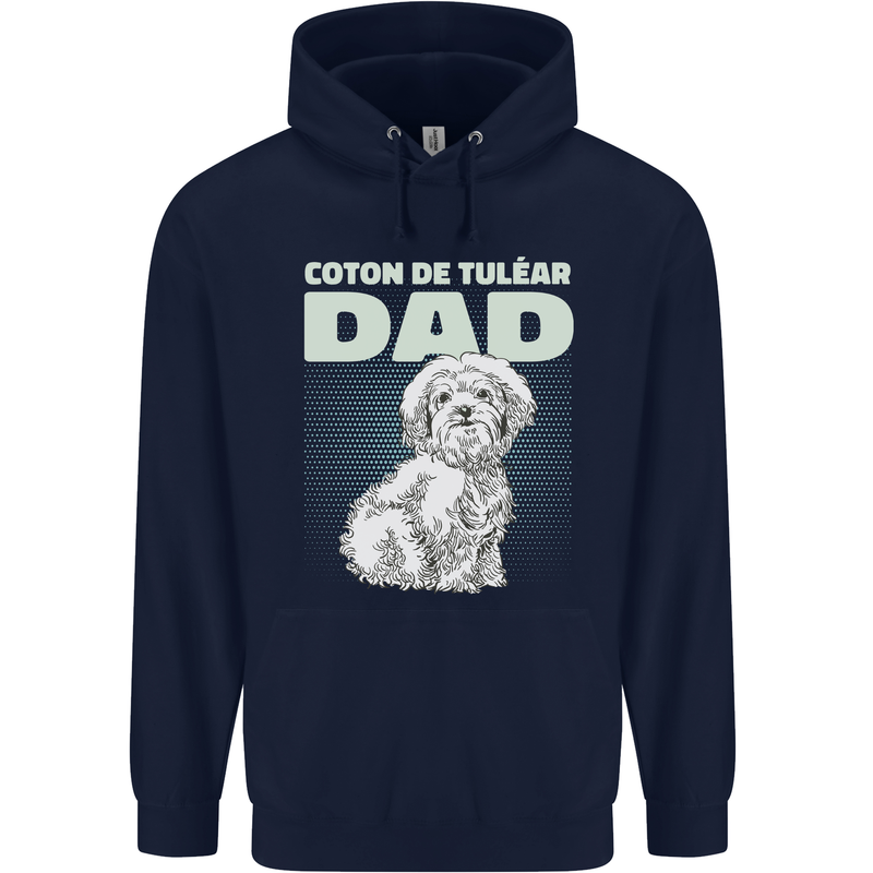 Coton de Tulear Dad Dog Mens 80% Cotton Hoodie Navy Blue