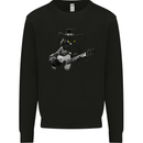 Country & Western  Music Cat Acoustic Guitar Mens Sweatshirt Jumper Black