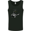 Country & Western  Music Cat Acoustic Guitar Mens Vest Tank Top Black