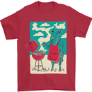 Cow BBQ Funny Grilling Food Mens T-Shirt 100% Cotton Red