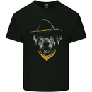 Cowboy Dog Mens Cotton T-Shirt Tee Top Black