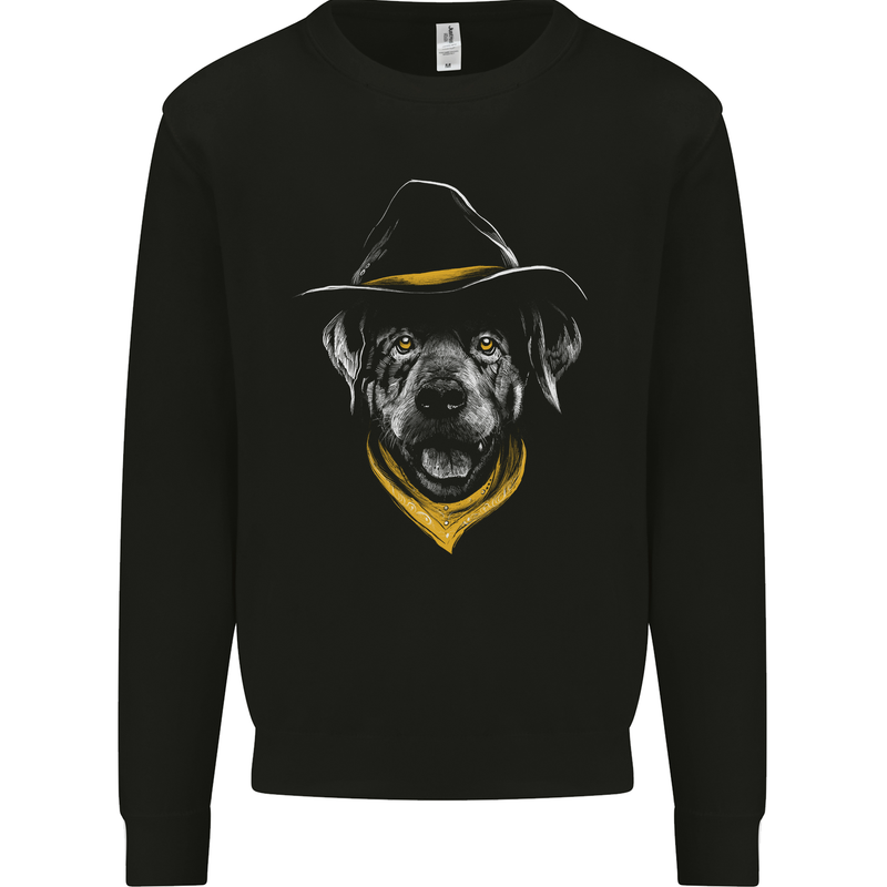 Cowboy Dog Mens Sweatshirt Jumper Black