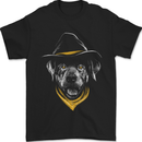 Cowboy Dog Mens T-Shirt 100% Cotton Black