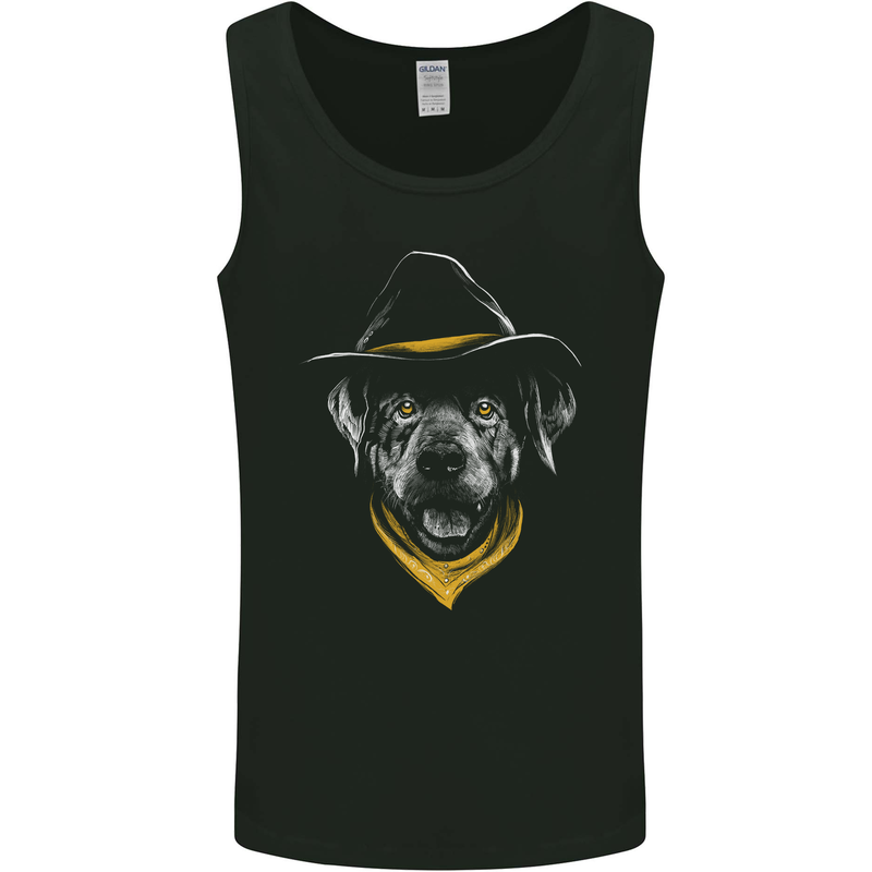Cowboy Dog Mens Vest Tank Top Black