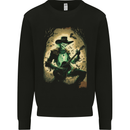 Cowboy Rock Skull Country Music Guitar Mens Sweatshirt Jumper Black
