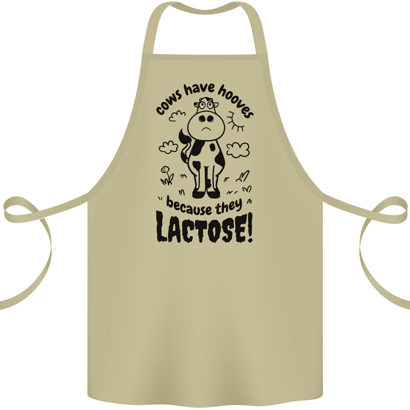 Cows Have Hooves Because They Lack Toes Cotton Apron 100% Organic Khaki