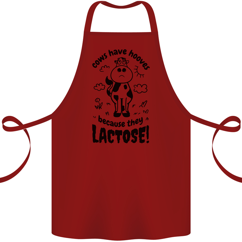 Cows Have Hooves Because They Lack Toes Cotton Apron 100% Organic Maroon