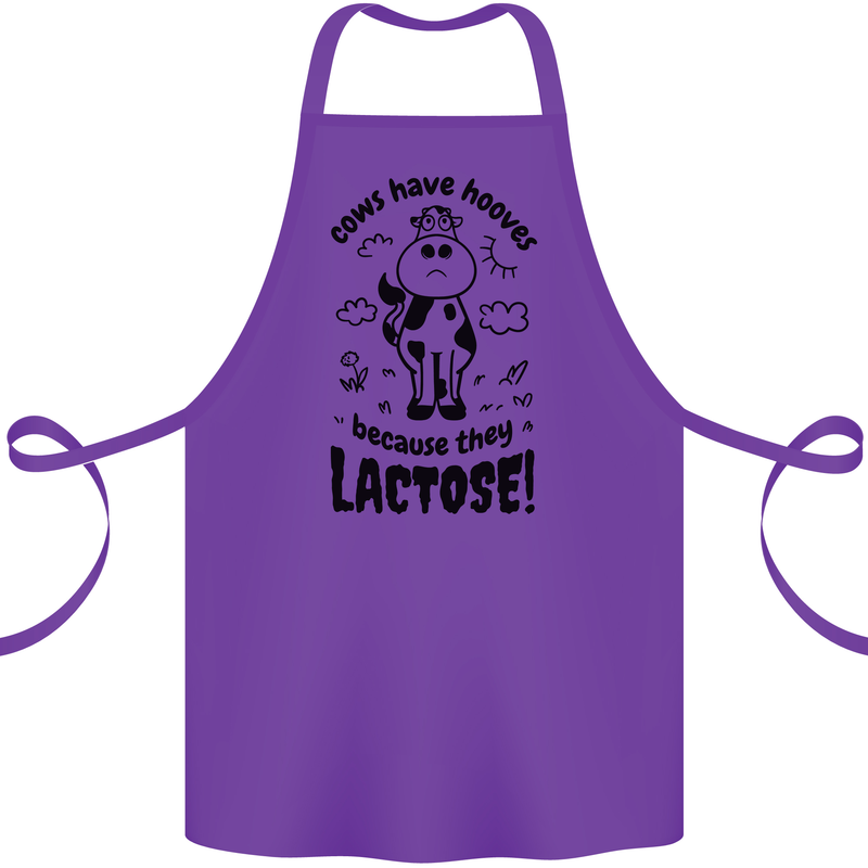 Cows Have Hooves Because They Lack Toes Cotton Apron 100% Organic Purple