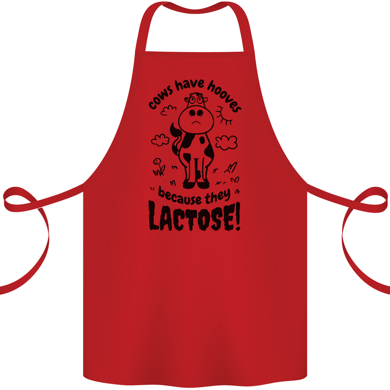 Cows Have Hooves Because They Lack Toes Cotton Apron 100% Organic Red