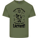 Cows Have Hooves Because They Lack Toes Mens Cotton T-Shirt Tee Top Military Green