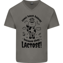 Cows Have Hooves Because They Lack Toes Mens V-Neck Cotton T-Shirt Charcoal