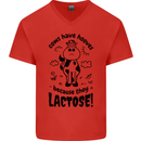 Cows Have Hooves Because They Lack Toes Mens V-Neck Cotton T-Shirt Red