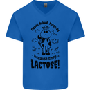 Cows Have Hooves Because They Lack Toes Mens V-Neck Cotton T-Shirt Royal Blue