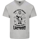 Cows Have Hooves Because They Lack Toes Mens V-Neck Cotton T-Shirt Sports Grey