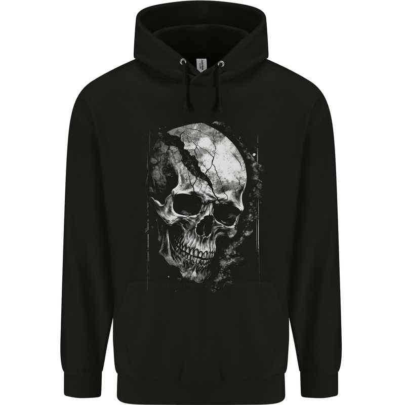 Cracked Skull Childrens Kids Hoodie Black