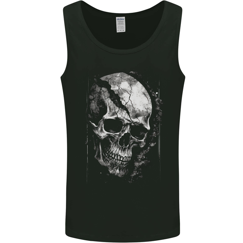 Cracked Skull Mens Vest Tank Top Black