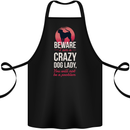 Crazy Dog Lady Funny Cotton Apron 100% Organic Black
