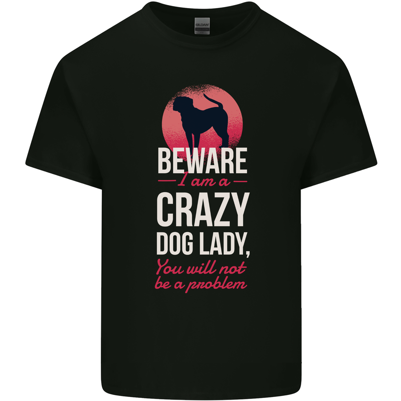 Crazy Dog Lady Funny Kids T-Shirt Childrens Black