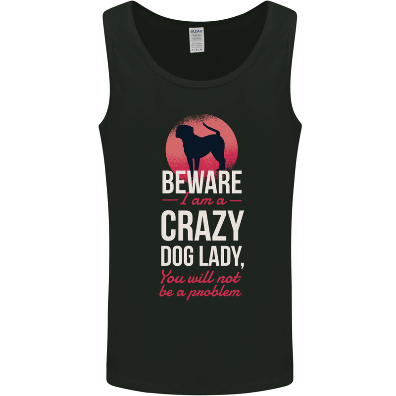 Crazy Dog Lady Funny Mens Vest Tank Top Black