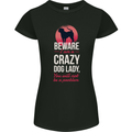 Crazy Dog Lady Funny Womens Petite Cut T-Shirt Black