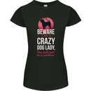 Crazy Dog Lady Funny Womens Petite Cut T-Shirt Black