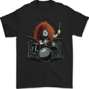 Crazy Drummer Heavy Metal Rock Music Drumming Mens T-Shirt 100% Cotton Black