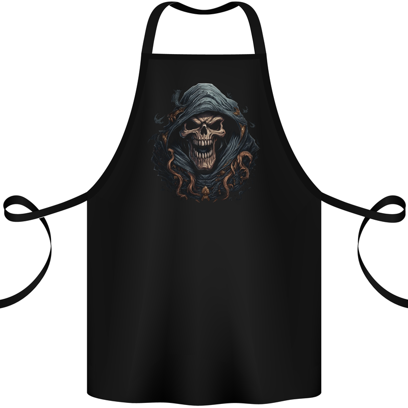 Crazy Grim Reaper Skull Demon Heavy Metal Cotton Apron 100% Organic Black