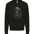 Crazy Grim Reaper Skull Demon Heavy Metal Kids Sweatshirt Jumper Black