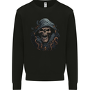 Crazy Grim Reaper Skull Demon Heavy Metal Kids Sweatshirt Jumper Black